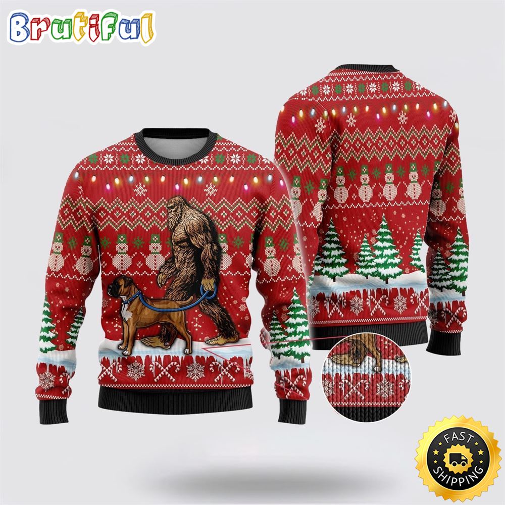Bigfoot Goes To Spend Christmas With Shletie Ugly Christmas Sweater