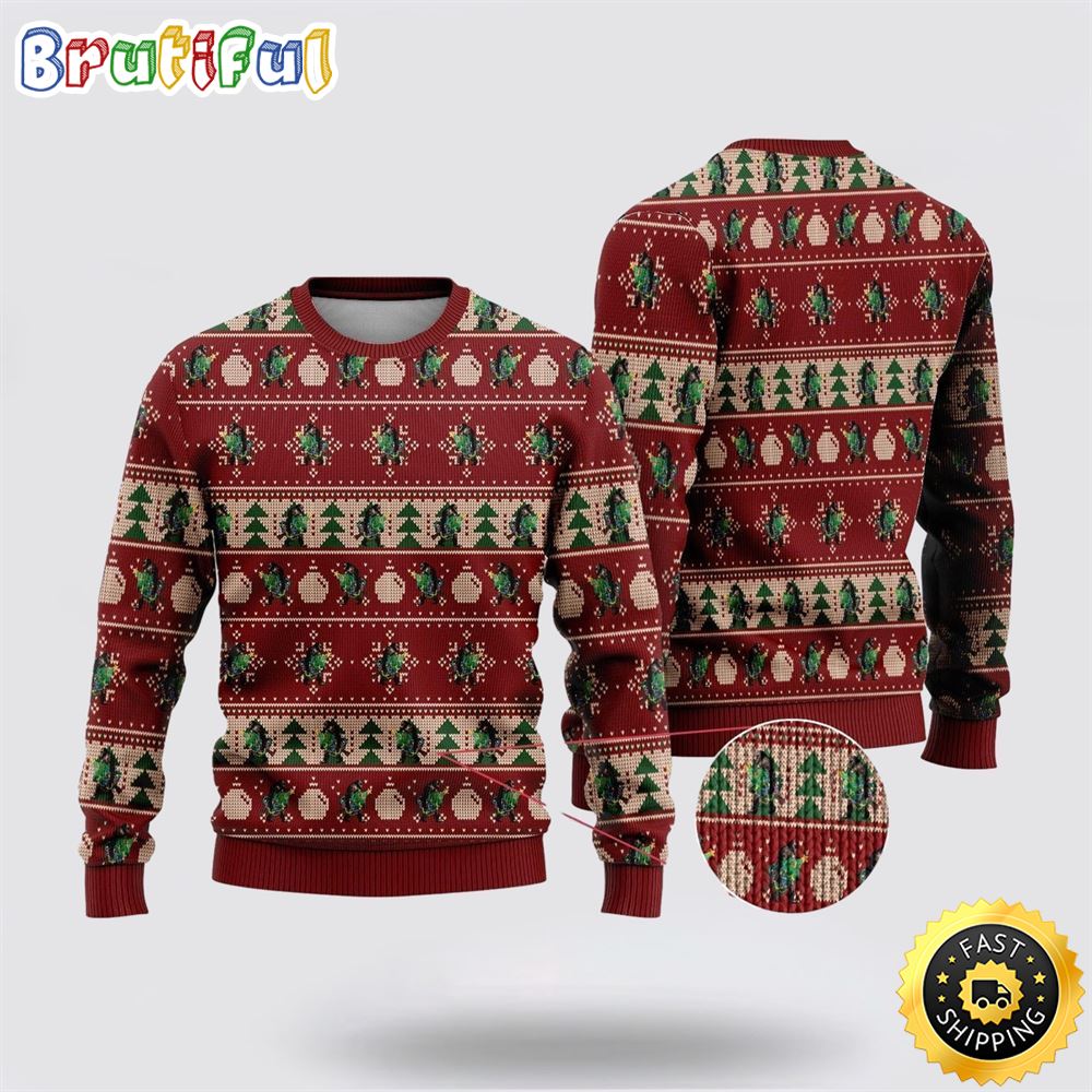 Bigfoot Sasquatch Ugly Christmas Sweater