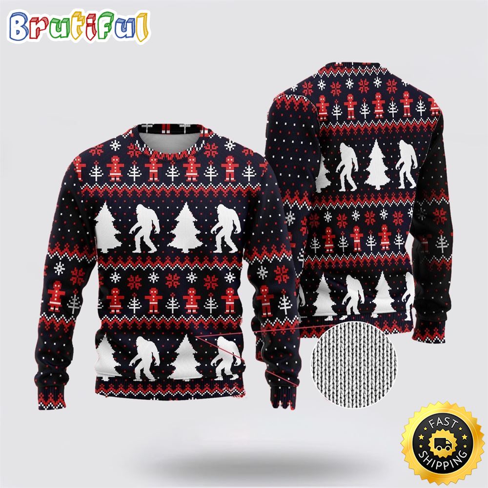 Bigfoot Sweet Ginger Cookies Ugly Christmas Sweater
