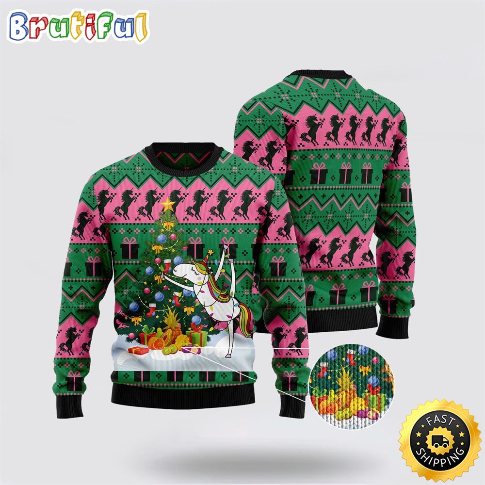 Christmas Tree Unicorn Ugly Christmas Sweater Perfect Gifts For Friends