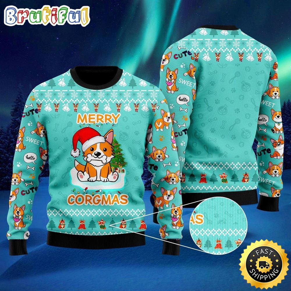 Funny Dog Merry Corgmas Ugly Christmas Sweater Show Your Love For Your Furry Friend