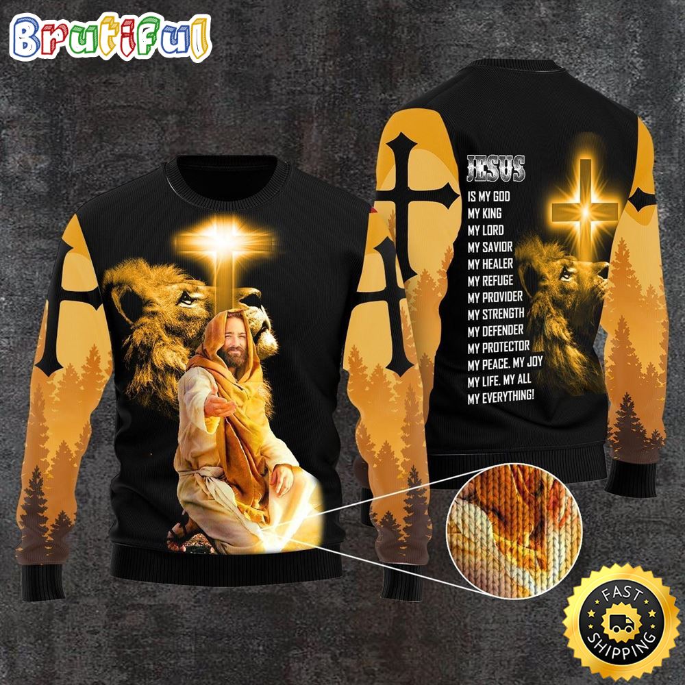 God Jesus Is My Everything Ugly Christmas Sweater Gifts For Christian Families