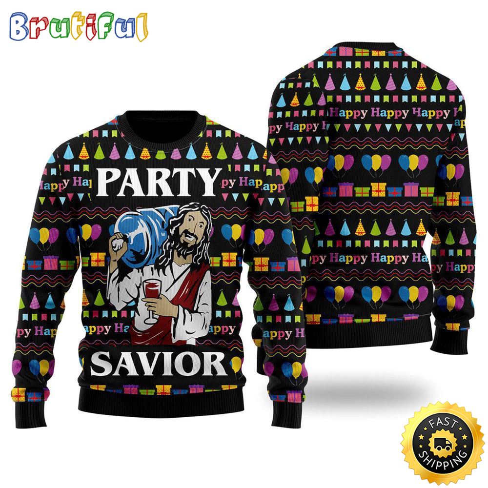 Jesus Party Ugly Christmas Sweater Gifts For Christian Families