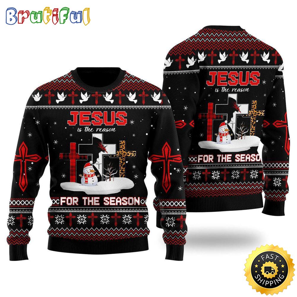 Jesus The Reasonfor The Season Ugly Christmas Sweater Gifts For Christian Families