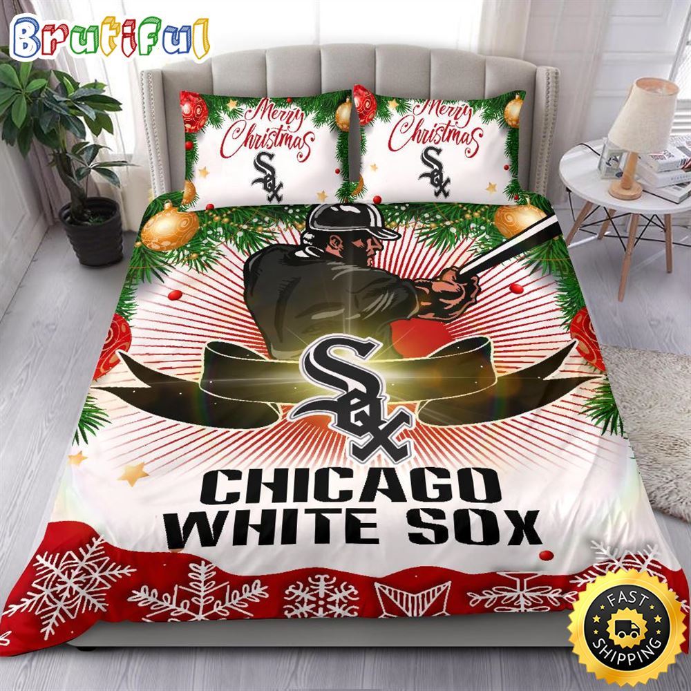 MLB Chicago White Sox Bedding Sets Merry Christmas Quilt Bedding Sets
