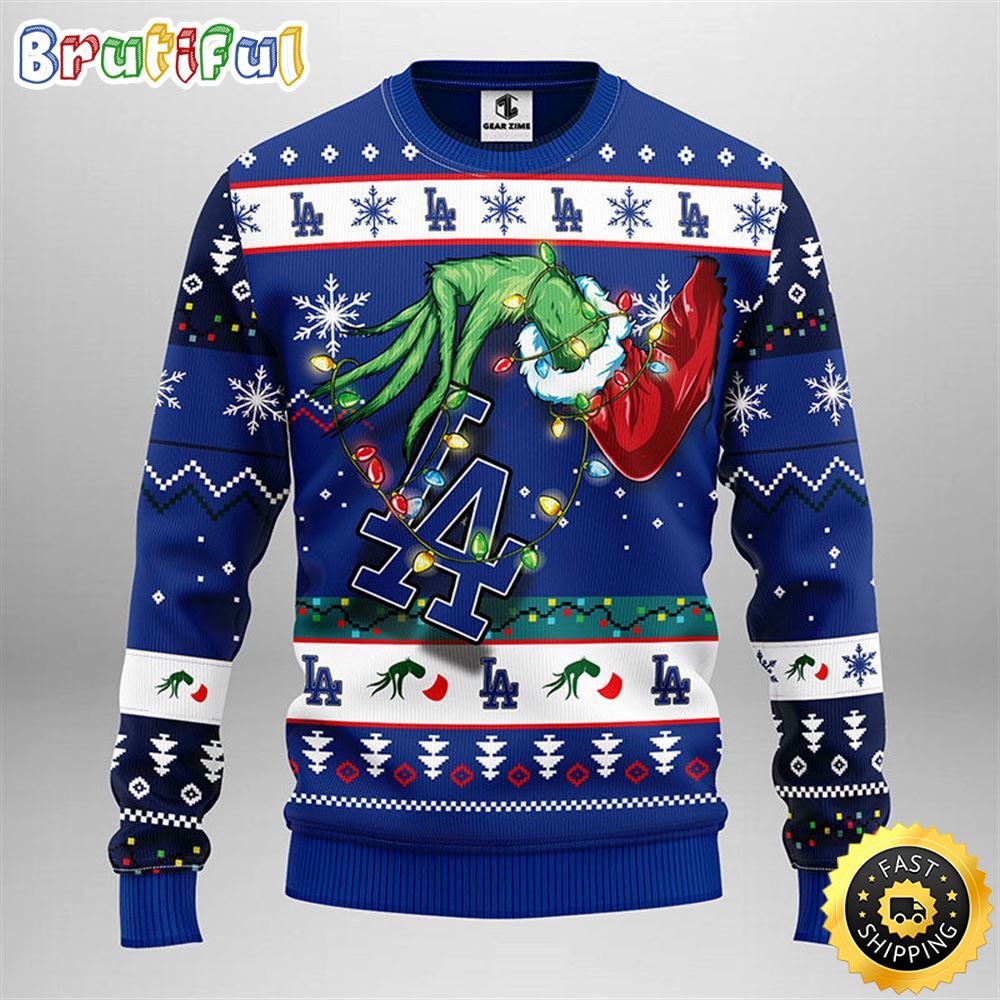 MLB Los Angeles Dodgers Christmas Ugly Sweater Grinch Gift For Baseball Fans
