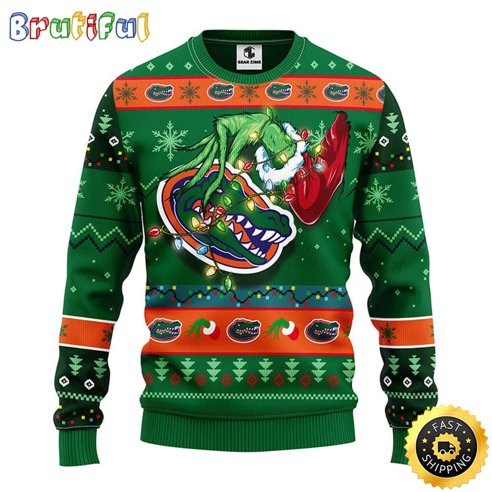 NCAA Florida Gators Christmas Ugly Sweater Grinch Gift For Football Fans