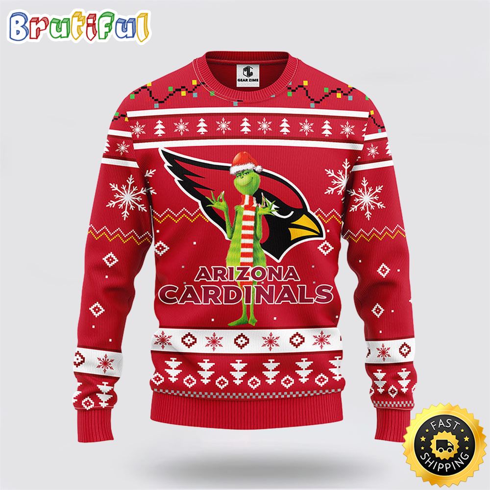 NFL Arizona Cardinals Ugly Sweater Funny Grinch Ugly Christmas Sweater