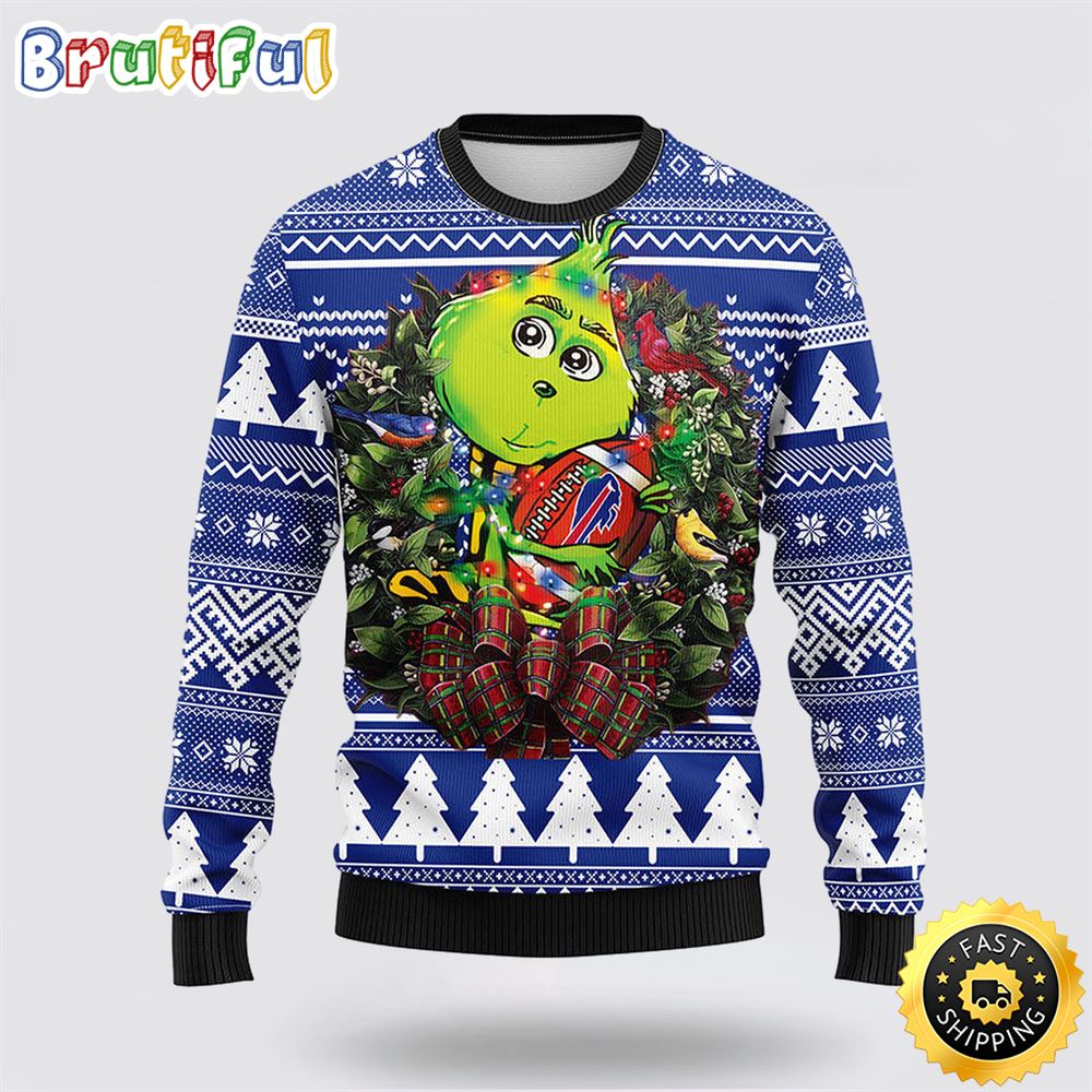 NFL Buffalo Bills Ugly Sweater Grinch Hug Ugly Christmas Sweater