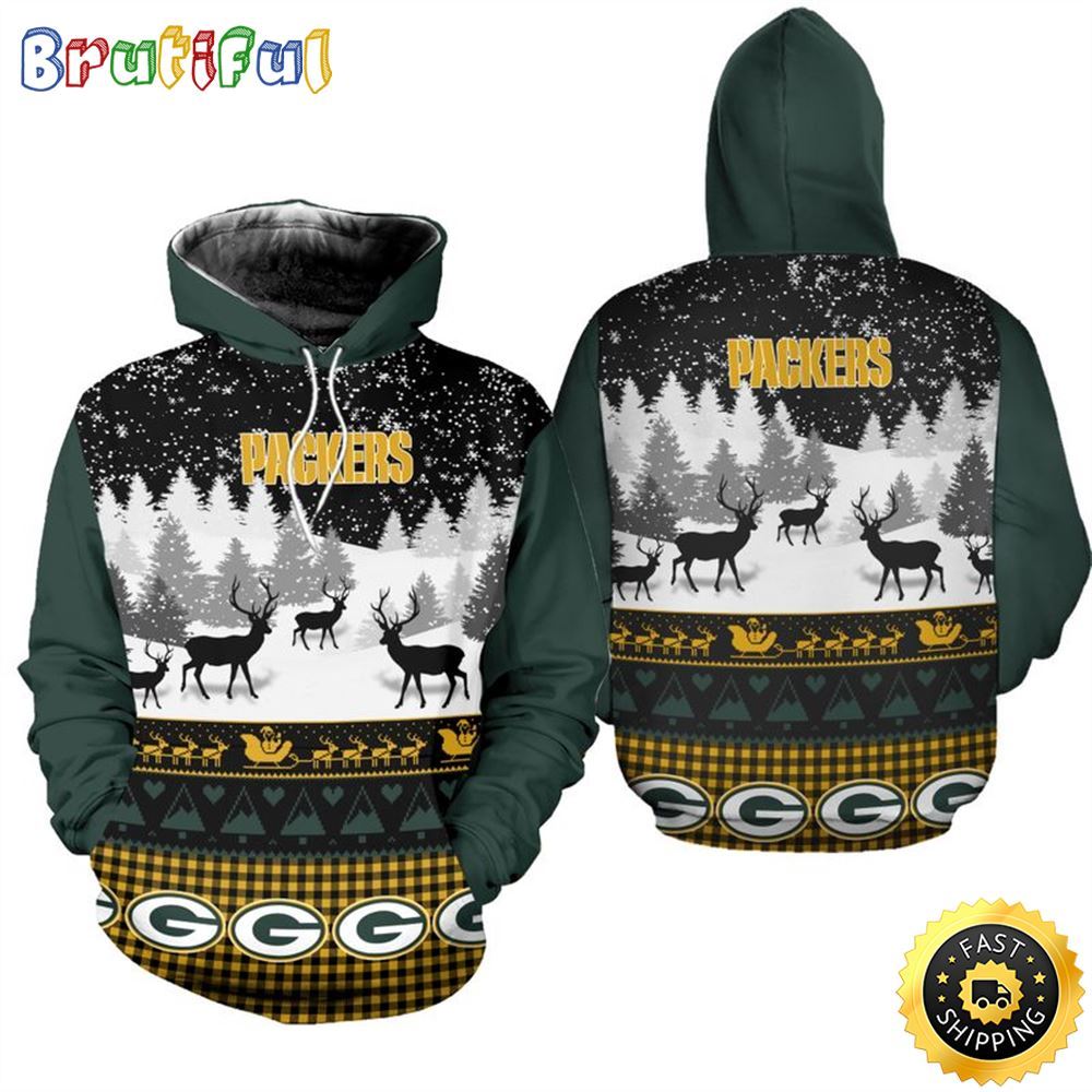 NFL Green Bay Packers Christmas Is Here All Over Print 3D Hoodie Unisex Hoodie