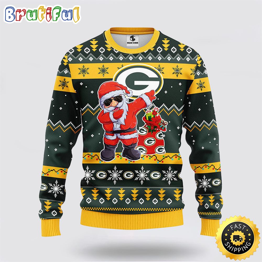 NFL Green Bay Packers Ugly Sweater Santa Claus Ugly Christmas Sweater
