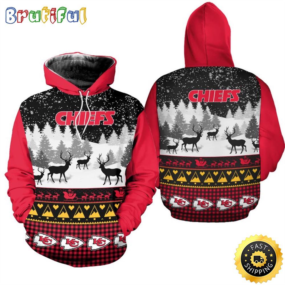 NFL Kansas City Chiefs Christmas Is Here All Over Print 3D Hoodie Unisex Hoodie