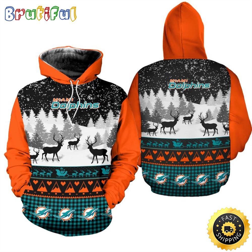 NFL Miami Dolphins Christmas Is Here All Over Print 3D Hoodie Unisex Hoodie