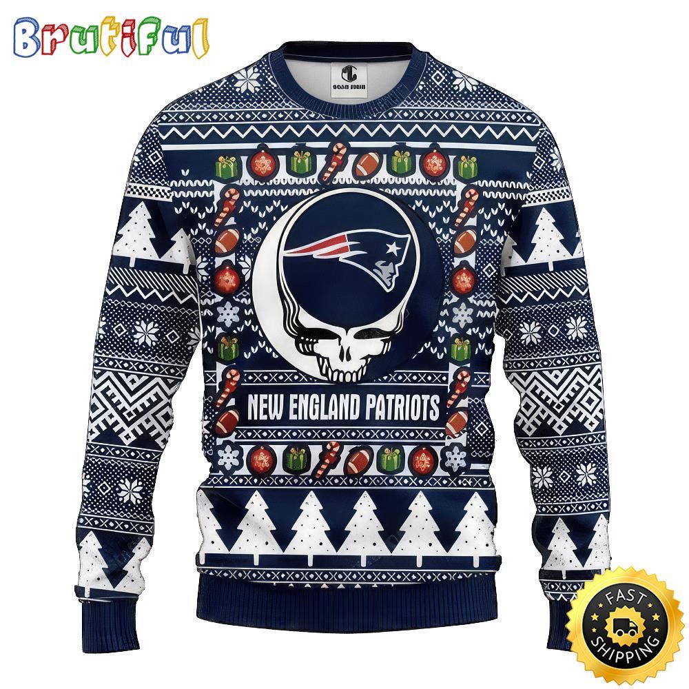 NFL New England Patriots Ugly Christmas Sweater The Intelligence Of The Skull Unisex Sweater