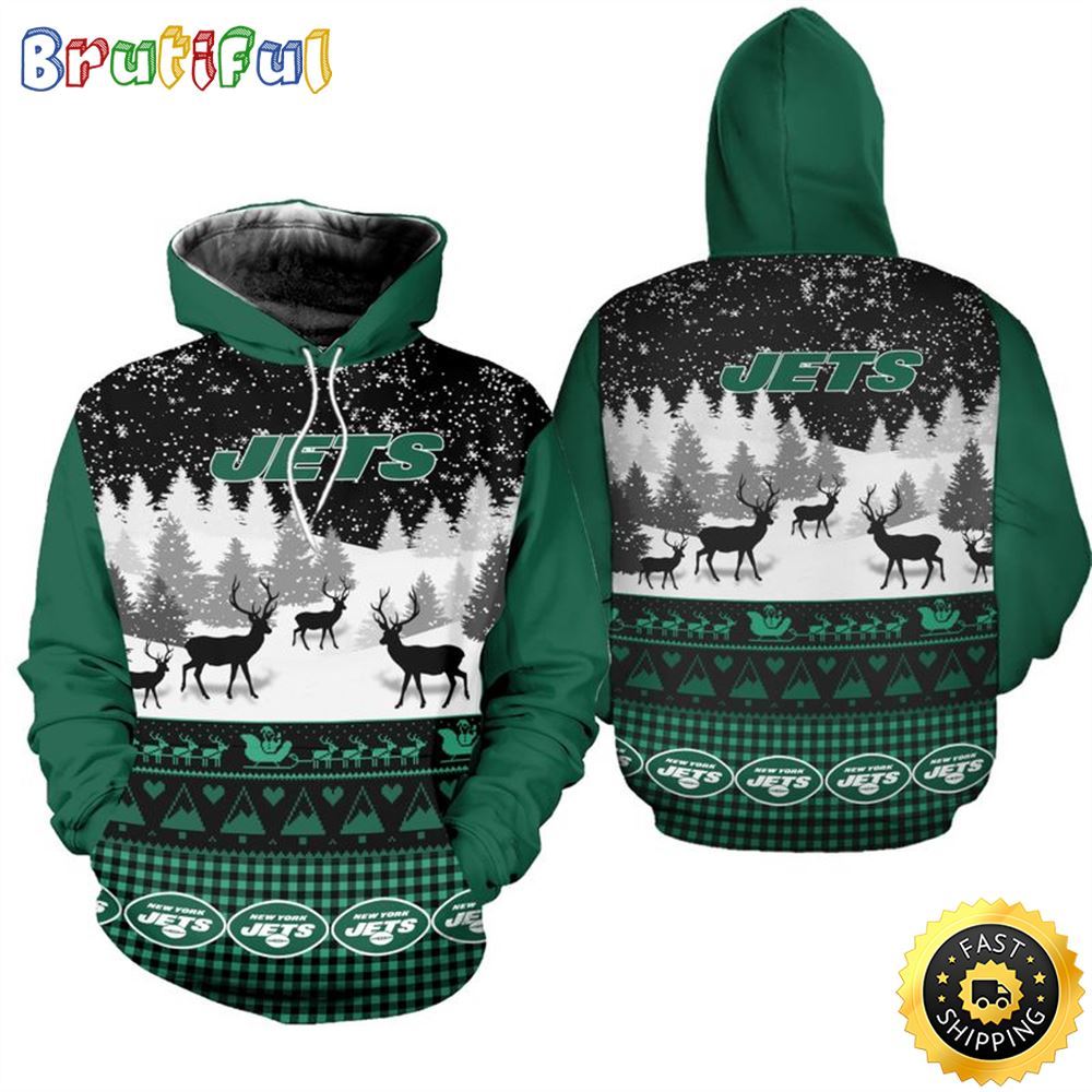 NFL New York Jets Christmas Is Here All Over Print 3D Hoodie Unisex Hoodie
