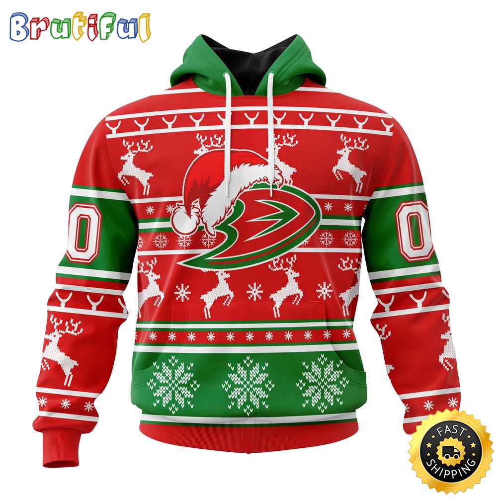 NHL Anaheim Ducks Specialized Unisex Christmas Is Coming Santa Claus All Over Print 3D Hoodie Gift For Christmas Day
