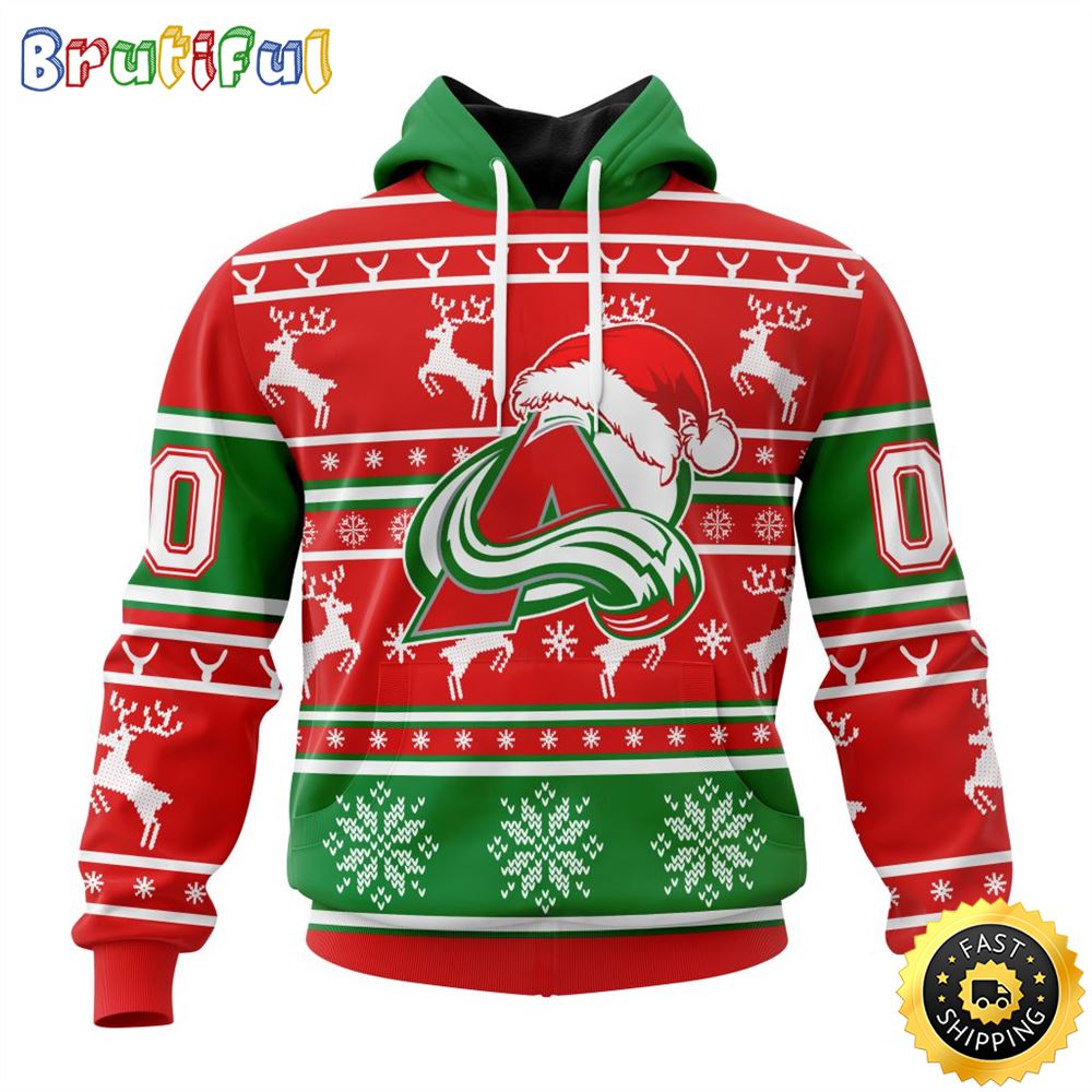 NHL Colorado Avalanche Specialized Unisex Christmas Is Coming Santa Claus All Over Print 3D Hoodie Gift For Christmas Day