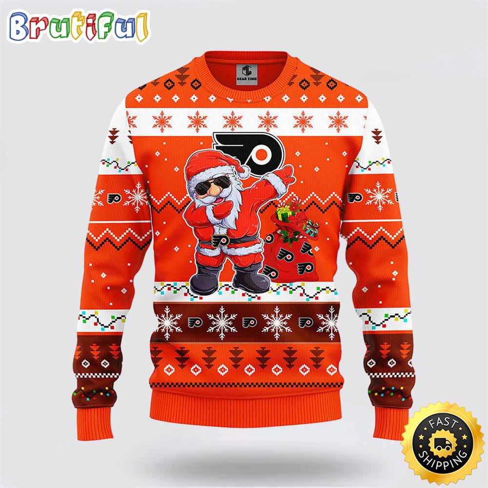 NHL Philadelphia Flyers Ugly Sweater Santa Claus Ugly Christmas Sweater