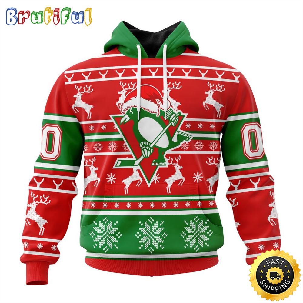 NHL Pittsburgh Penguins Specialized Unisex Christmas Is Coming Santa Claus All Over Print 3D Hoodie Gift For Christmas Day