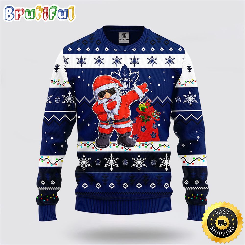 NHL Toronto Maple Leafs Ugly Sweater Santa Claus Ugly Christmas Sweater