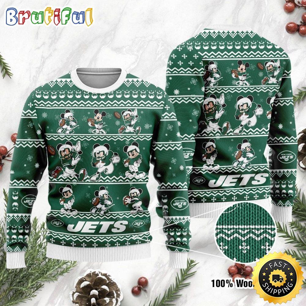 New York Jets Ugly Christmas Sweater Captain Mickey Mouse Perfect Gift For Football Fans