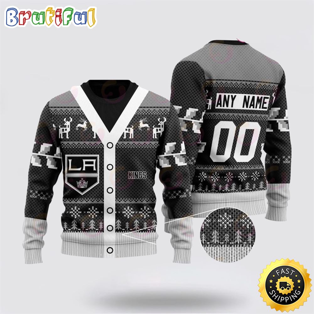 Personalized NHL Los Angeles Kings Elk Pattern Ugly Christmas Sweater Perfect Gift For Football Fans