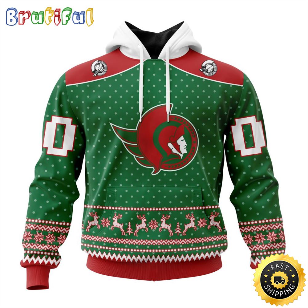 Personalized NHL Ottawa Senators Special Ugly Christmas All Over Print 3D Hoodie Unisex Hoodie Tshirt Sweatshirt