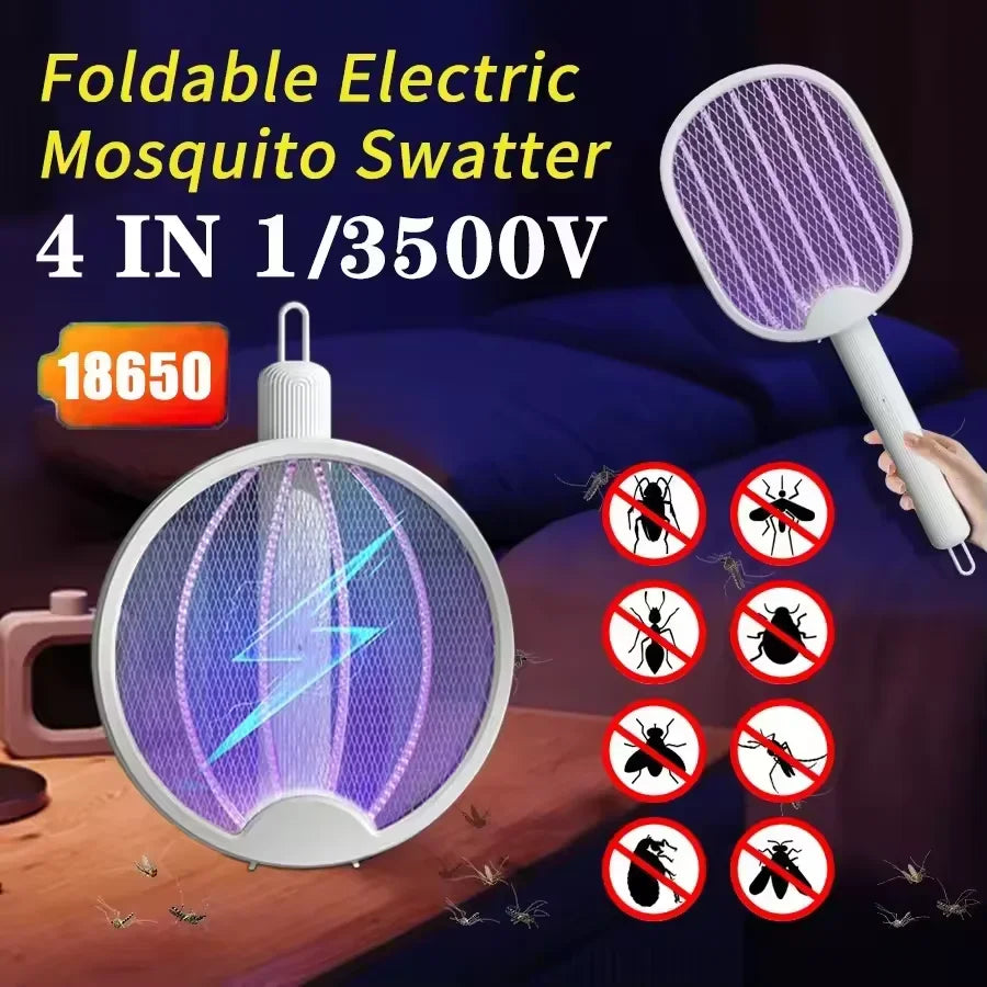 Foldable Electric Mosquito Killer Zapper Raqueta Mata Electrico USB Rechargeable Zanzare Mata Fly Tue Mouche de Anti Mosquitos