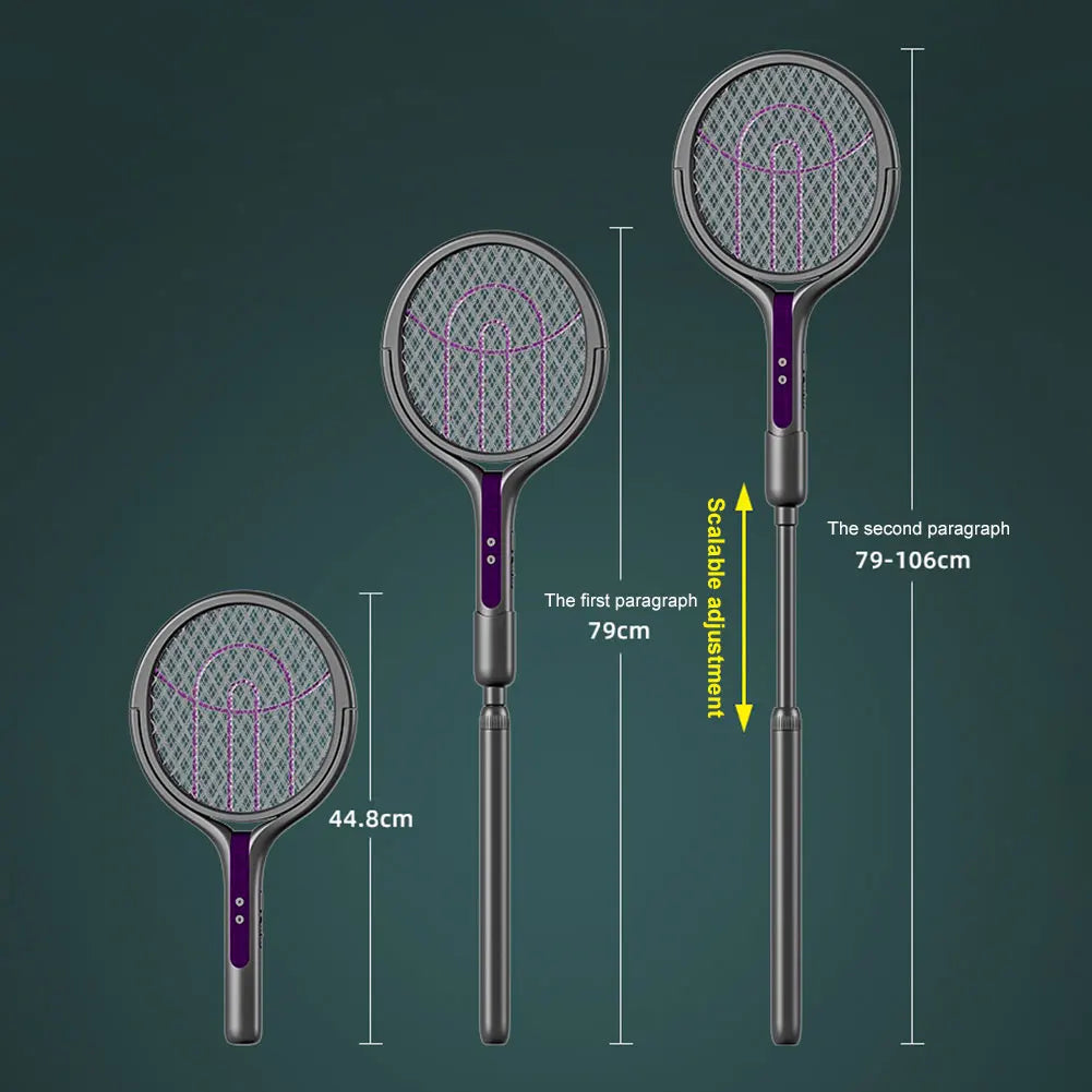 Rotating Head  Zapper Racket Rechargeable Fly Zapper 2 in 1 Fly Killer and Mosquito Trap Lamp for Home Indoor Outdoor