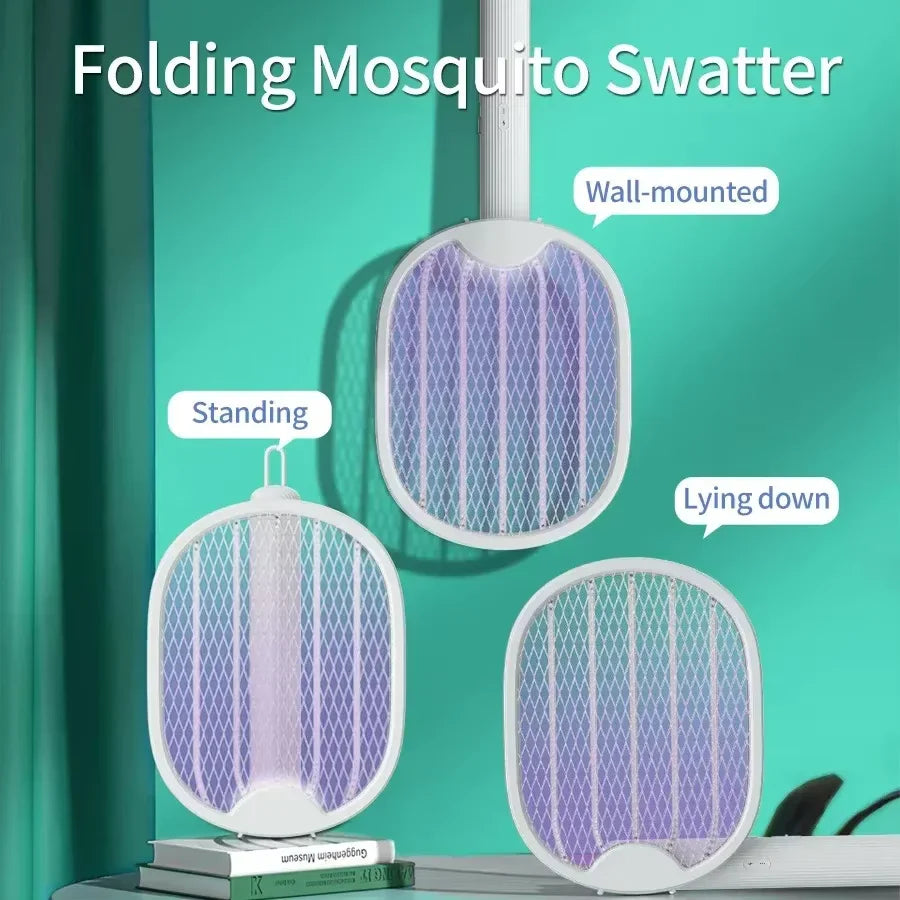 Foldable Electric Mosquito Killer Zapper Raqueta Mata Electrico USB Rechargeable Zanzare Mata Fly Tue Mouche de Anti Mosquitos