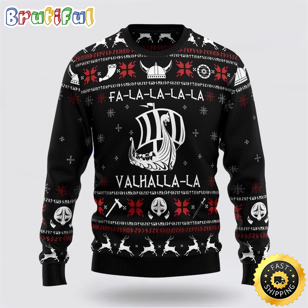 Valhalla Viking Ugly Christmas Sweater Gift For That Everyone Will Love Christmas Gift For That Everyone Will Love